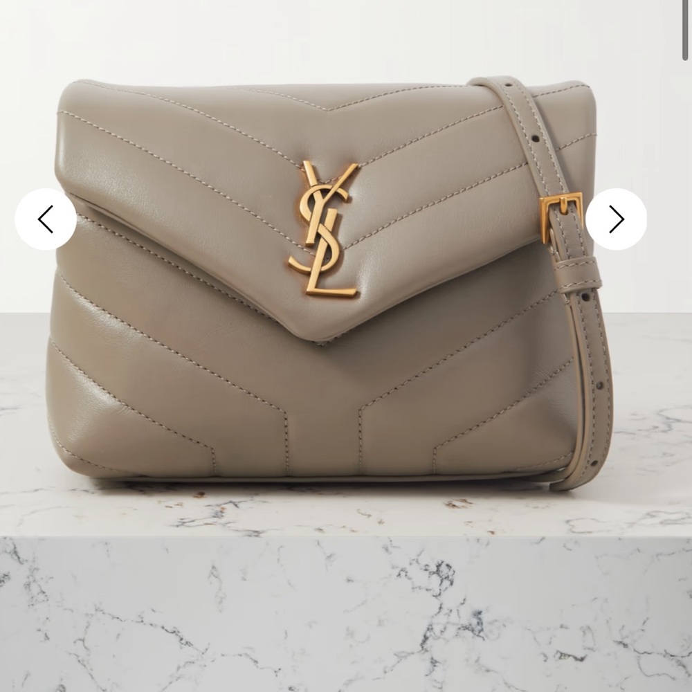 Saint Laurent Loulou toy quilted leather bag taupe